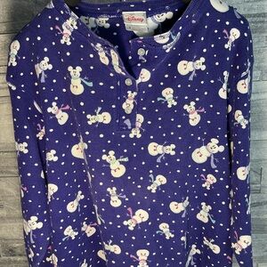 Disney Mickey Snowman Print Pajama set - Blue